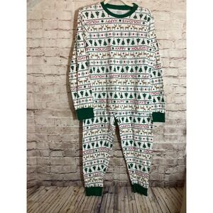 Carter's Adult Christmas Pajama Set Medium Reindeer Trees Holiday Cotton 2 Piece